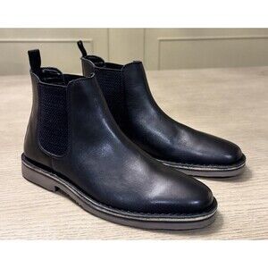 STEVE MADDEN Men’s Hartford Leather Chelsea Boots. Black . Size 8.5